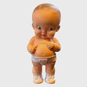 Vintage Ruth B. Newton Sun Rubber Co. Boy Doll w/Diaper, Kewpie, Squeaky
